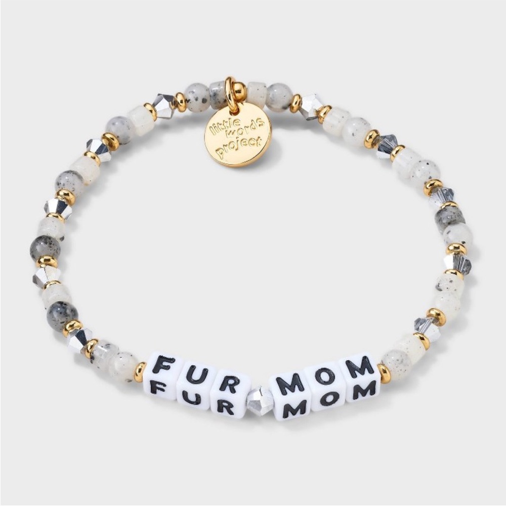 Little Words Project Fur Mom Beaded
Bracelet - Gray Gold NWT